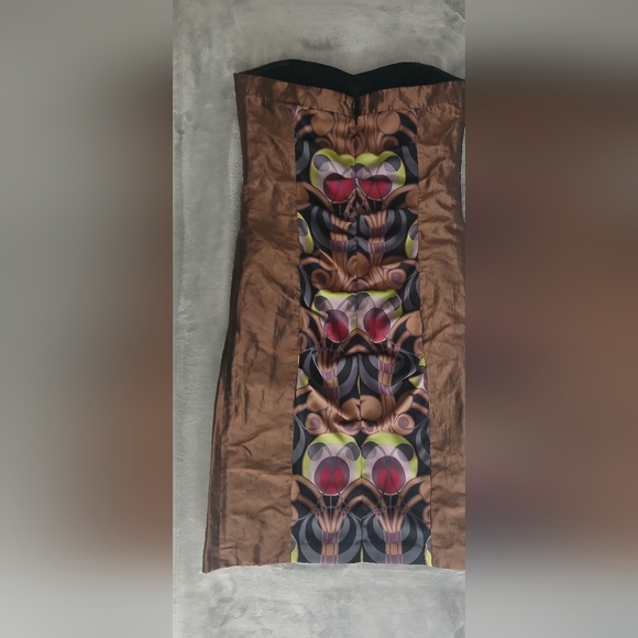 Nicole Miller Collection Bronze Strapless Mini Dress - Picture 3 of 7